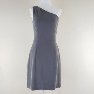 J.Crew | Silk Grey One Shoulder Mini Dress – 2 /XS